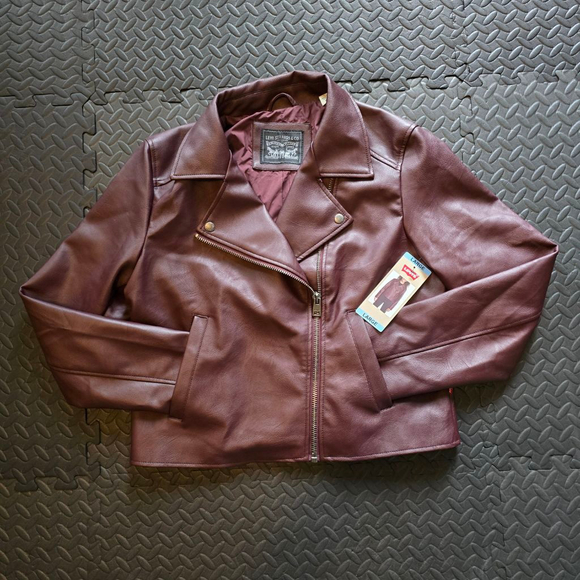 Women's Levi's Fig Faux Leather Moto Jacket SIZE XL - Picture 2 of 6
